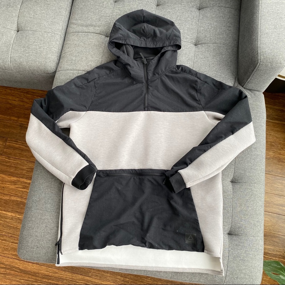 Reebok Hoodie Pullover Two Toned Quarter Zip